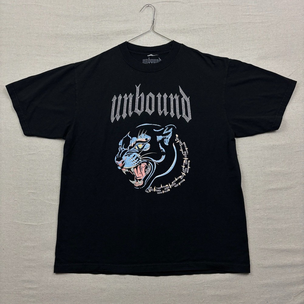 Unbound Panther Winter Tour Graphic Band T Shirt Mens‎ Size Large Black